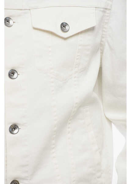 Geci de blugi Brunello Cucinelli Denim Saharan Jacket White Barbati (BM 18704881) 3