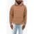Dime Fleeced-Cotton Hoodie With Patch Pocket Brown