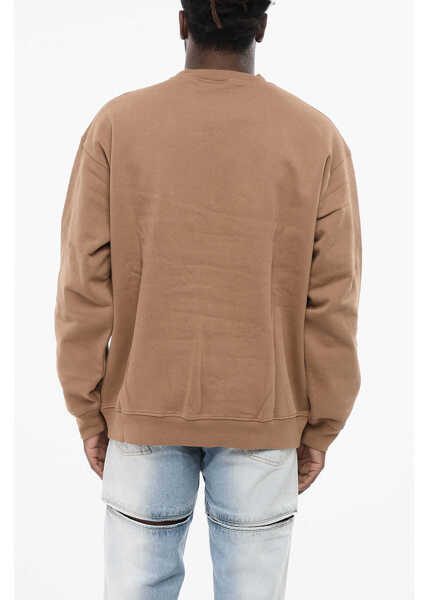 Bluze de trening Dime Fleeced-Cotton Crew-Neck Sweatshirt Brown Barbati (BM 18704893) 2