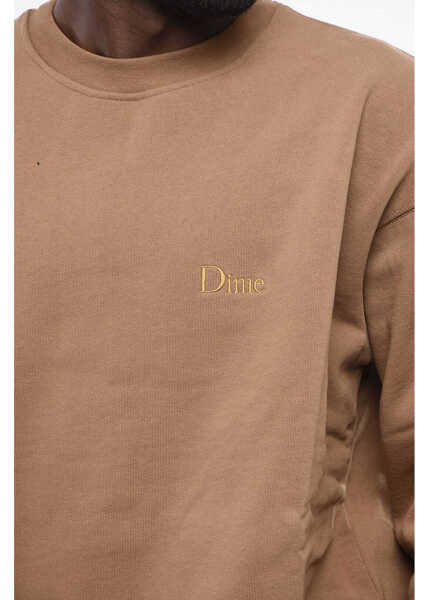 Bluze de trening Dime Fleeced-Cotton Crew-Neck Sweatshirt Brown Barbati (BM 18704893) 3