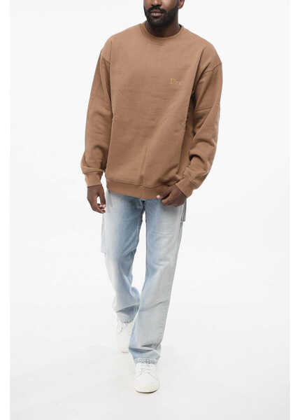 Bluze de trening Dime Fleeced-Cotton Crew-Neck Sweatshirt Brown Barbati (BM 18704893) 4