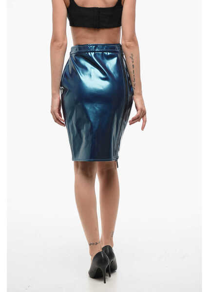Fuste casual DSQUARED2 Leatherette Zipped Skirt Blue Femei (BM 18704896) 2