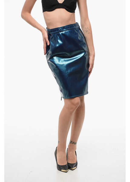 Fuste casual DSQUARED2 Leatherette Zipped Skirt Blue Femei (BM 18704896) 1