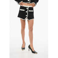 Fuste scurte Tweed Mini Skirt With Contrasting Details Femei