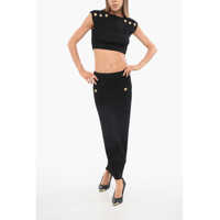 Fuste lungi Dama pagina 2 - Fuste lungi Balmain Solid Color Pencil Skirt With Decorative Buttons Black Femei (BM 18704911) - B-mall.ro