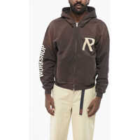 Bluze de trening Brushed Cotton Masking Tape Sweatshirt With Zip Closure Barbati