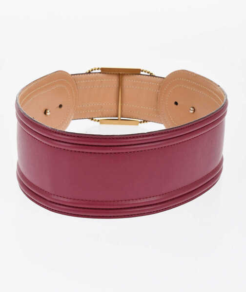 Curele Elisabetta Franchi Eco-Leather With Logoed Jewel Burgundy Femei (BM 18705040) 2