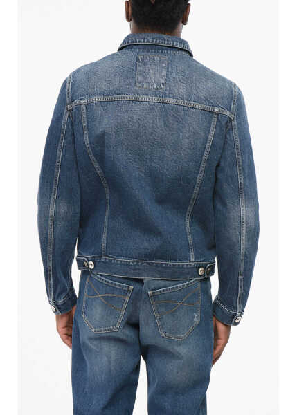 Geci de blugi Brunello Cucinelli Dark Washed Denim Saharan Jacket Blue Barbati (BM 18705043) 2