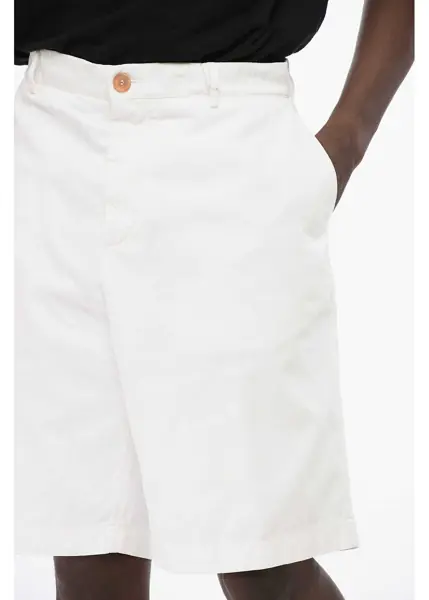 Pantaloni scurti Brunello Cucinelli Twill Cotton Chinos Shorts White Barbati (BM 18705046) 2