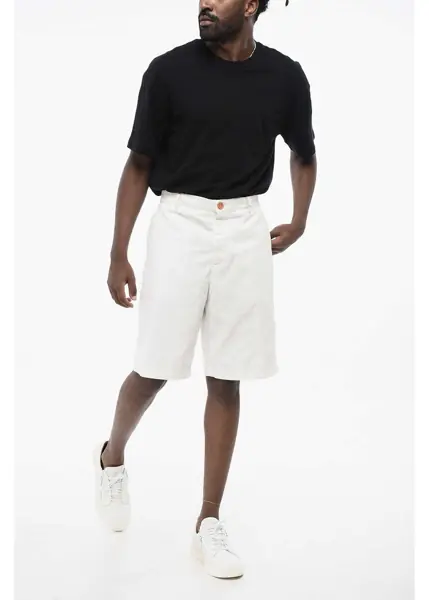 Pantaloni scurti Brunello Cucinelli Twill Cotton Chinos Shorts White Barbati (BM 18705046) 3