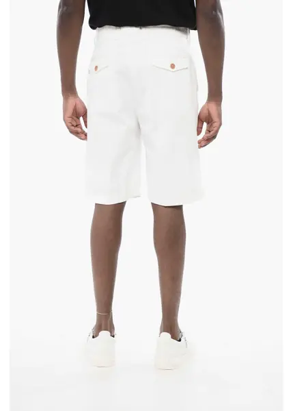 Pantaloni scurti Brunello Cucinelli Twill Cotton Chinos Shorts White Barbati (BM 18705046) 4