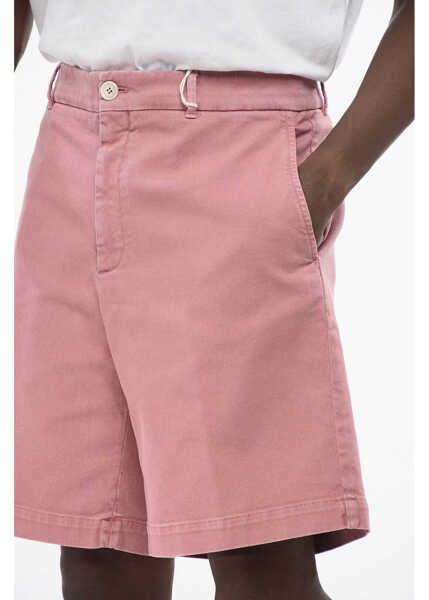 Pantaloni scurti Brunello Cucinelli Twill Cotton Chinos Shorts Pink Barbati (BM 18705049) 2