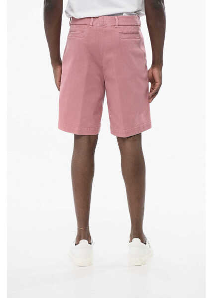Pantaloni scurti Brunello Cucinelli Twill Cotton Chinos Shorts Pink Barbati (BM 18705049) 4