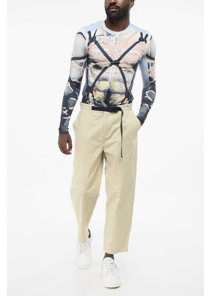 Pantaloni casual Dime Cotton Pants With Industrial Belt Beige Barbati (BM 18705070) 4