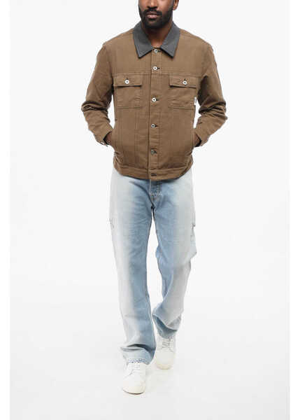 Jachete PACCBET Utility Overshirt Jacket With Silver-Effect Buttons Brown Barbati (BM 18705073) 4