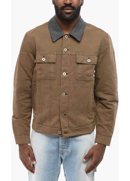Jachete PACCBET Utility Overshirt Jacket With Silver-Effect Buttons Brown Barbati (BM 18705073) 1