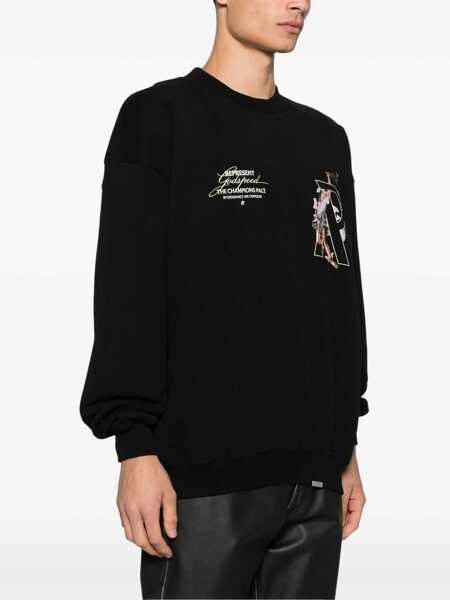 Bluze de trening REPRESENT Printed Brushed Cotton Hermes Crew-Neck Sweatshirt Black Barbati (BM 18705076) 4