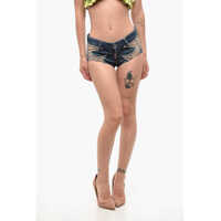 Pantaloni scurti Distressed Denim Shorts With Star Detail Femei