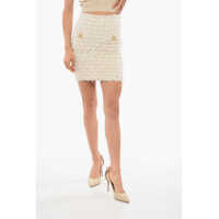 Fuste casual Tweed Mini Skirt With Micro Sequins Femei