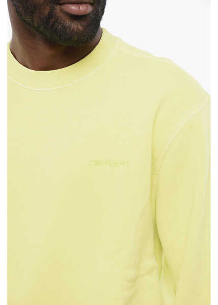 Bluze de trening Carhartt Brushed Cotton Duster Script Crew-Neck Sweatshirt With Embro Yellow Barbati (BM 18705133) 3