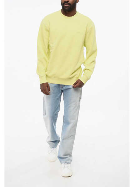 Bluze de trening Carhartt Brushed Cotton Duster Script Crew-Neck Sweatshirt With Embro Yellow Barbati (BM 18705133) 4