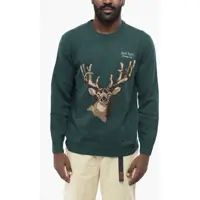 Pulovere Wool Blend Country Club Crew-Neck Sweater With Deer Embroide Barbati