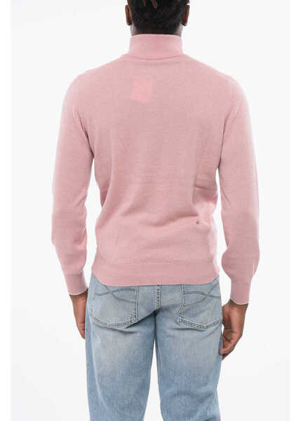 Pulovere Brunello Cucinelli Pure Cashmere Mock Neck Sweater With Half Zip Pink Barbati (BM 18705145) 2