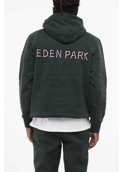 Bluze de trening EDENPARK Fleeced-Cotton Hoodie With Monogram Green Barbati (BM 18705148) 2