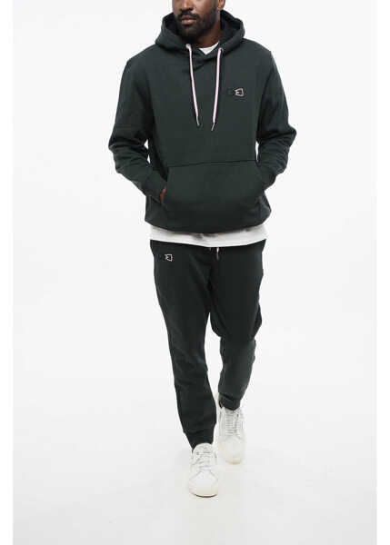 Bluze de trening EDENPARK Fleeced-Cotton Hoodie With Monogram Green Barbati (BM 18705148) 4