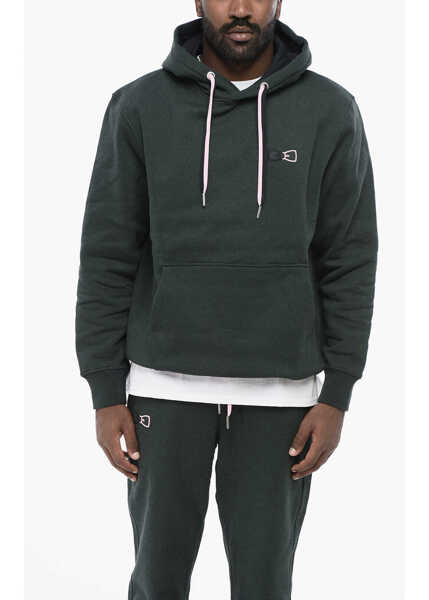 Bluze de trening EDENPARK Fleeced-Cotton Hoodie With Monogram Green Barbati (BM 18705148) 1