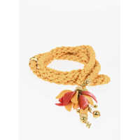 Curele Woven Fabric Belt With Petal Detail Femei