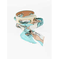 Curele Vegan Leather Belt With Foulard Detail Femei