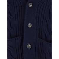 Imbracaminte Kangra pentru Barbati - Cardigane Kangra Blue Cardigan With Shawl Collar And Interwoven Design In Wool Man BLUE Barbati (BM 18705900) - B-mall.ro