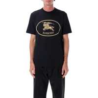Tricouri Burberry Black Cotton Knight Stamp T-Shirt Barbati