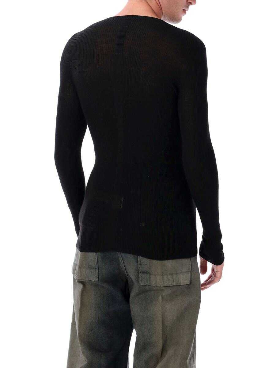 Pulovere Rick Owens Rick Owens Ribbed Knit Crewneck Black Barbati (BM 18706569) 2