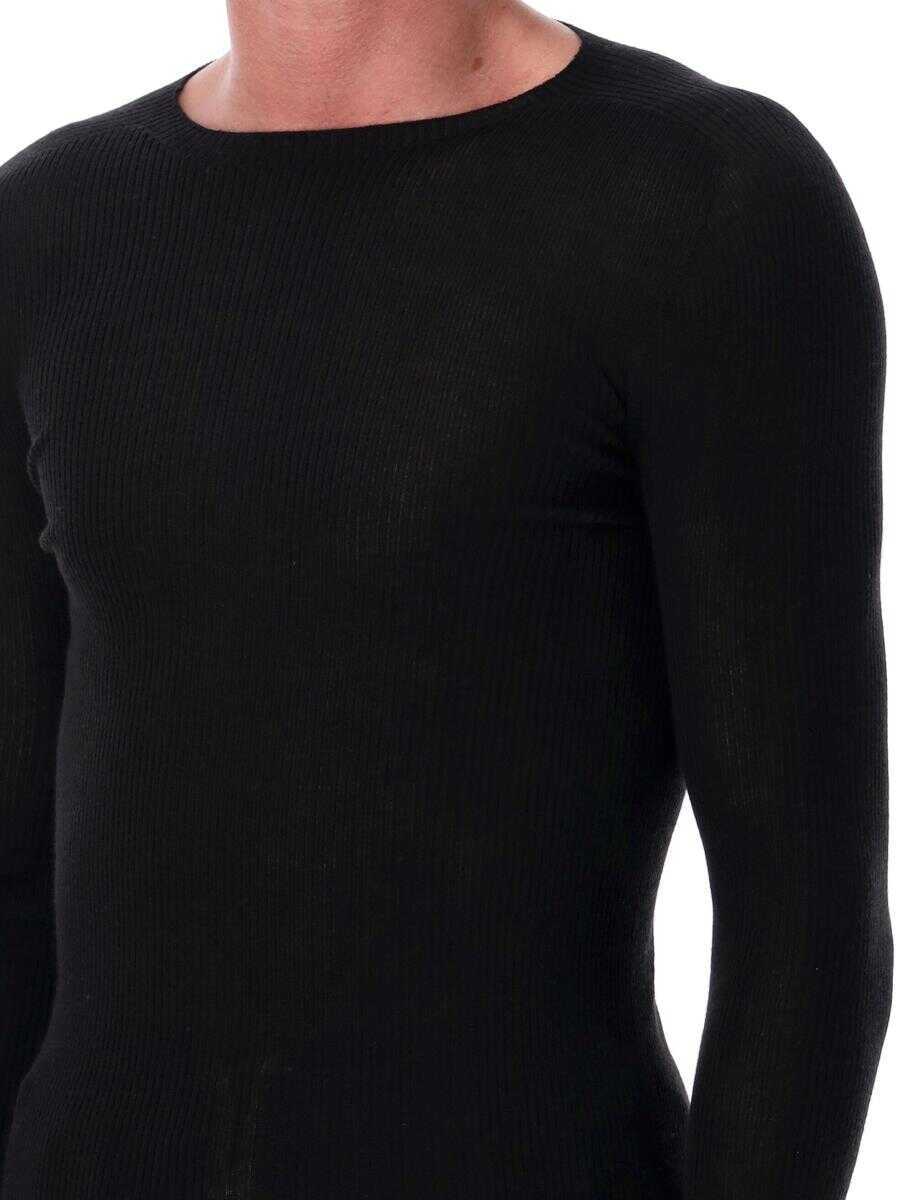 Pulovere Rick Owens Rick Owens Ribbed Knit Crewneck Black Barbati (BM 18706569) 3