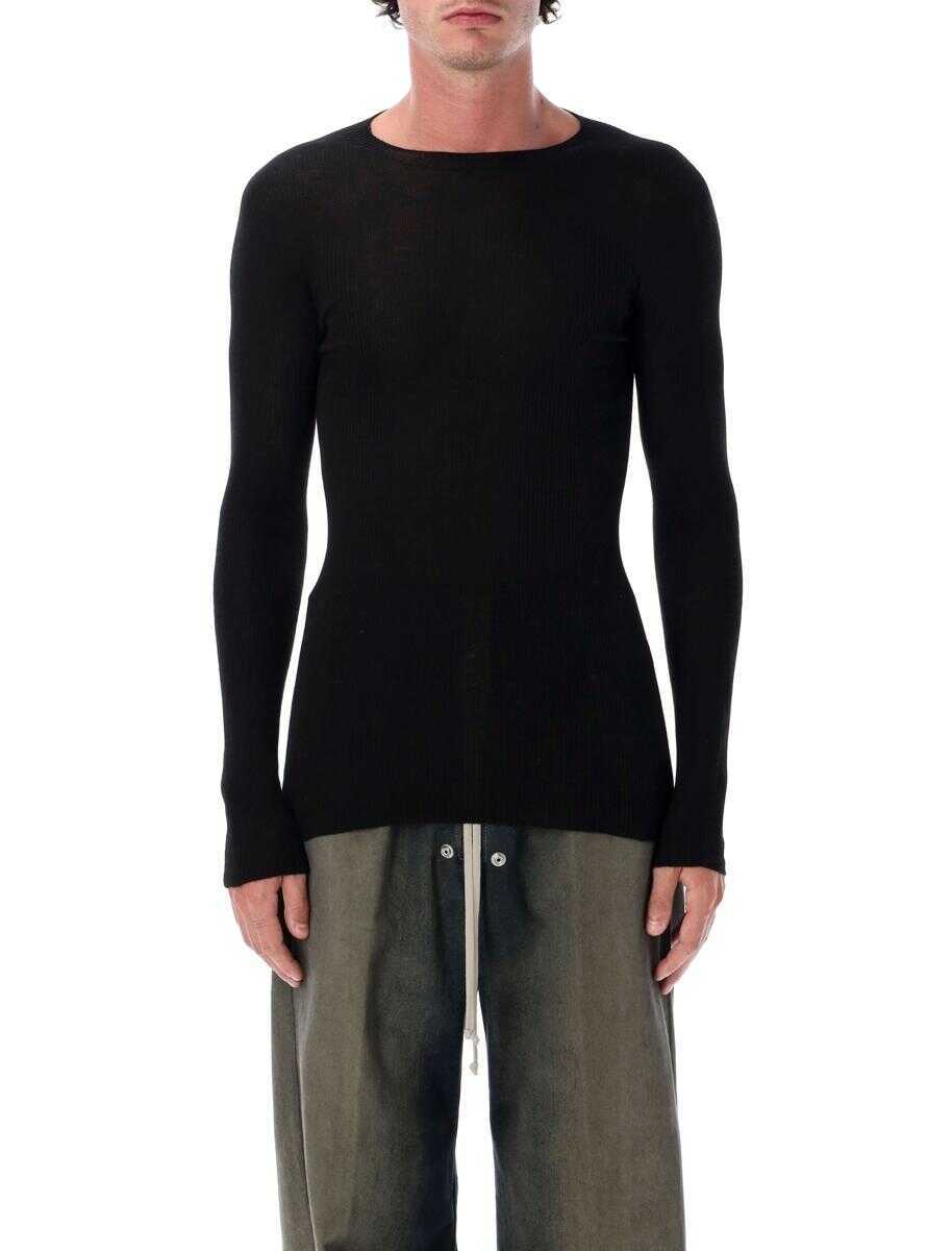 Pulovere Rick Owens Rick Owens Ribbed Knit Crewneck Black Barbati (BM 18706569) 1