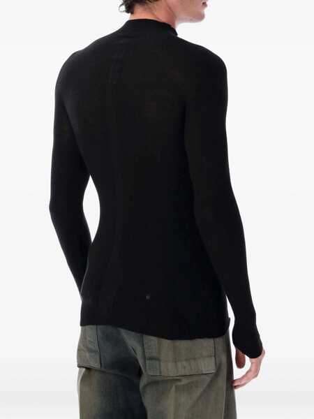 Pulovere Rick Owens Rick Owens Ribbed Knit Turtleneck Black Barbati (BM 18706572) 2
