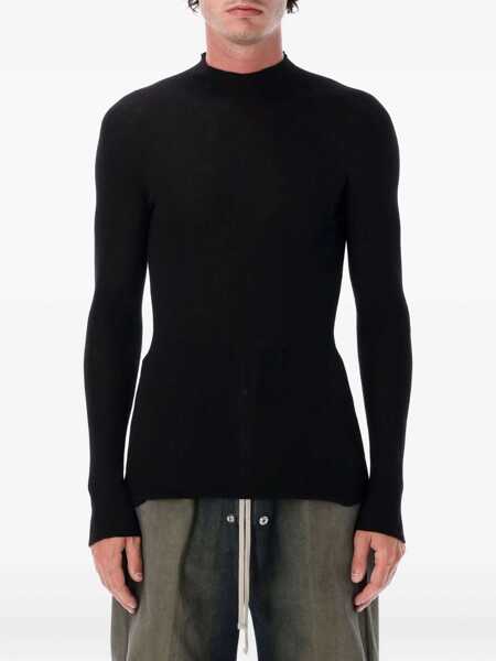 Pulovere Rick Owens Rick Owens Ribbed Knit Turtleneck Black Barbati (BM 18706572) 1