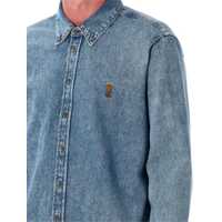 Camasi AMI Paris pentru Barbati - Camasi de blugi AMI Paris AMI Paris De Coeur Button-Down Denim Shirt USED BLUE Barbati (BM 18706770) - B-mall.ro