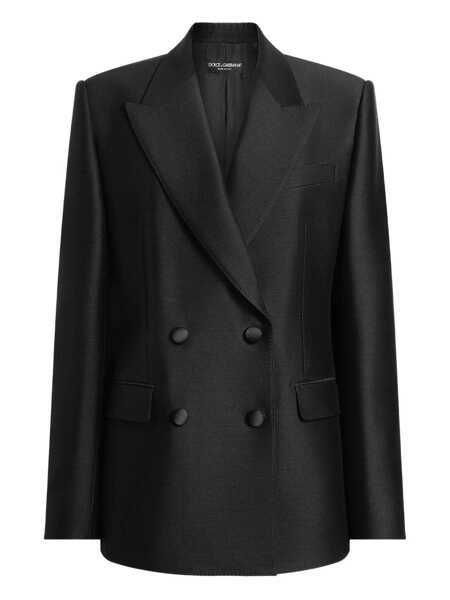Sacouri Dolce & Gabbana Double-Breasted Jacket In Faille Black Femei (BM 18707055) 1