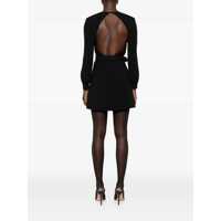 Rochii Saint Laurent Dama - Rochii Saint Laurent Mini Dress With Neckline In Sabl Black Femei (BM 18707667) - B-mall.ro