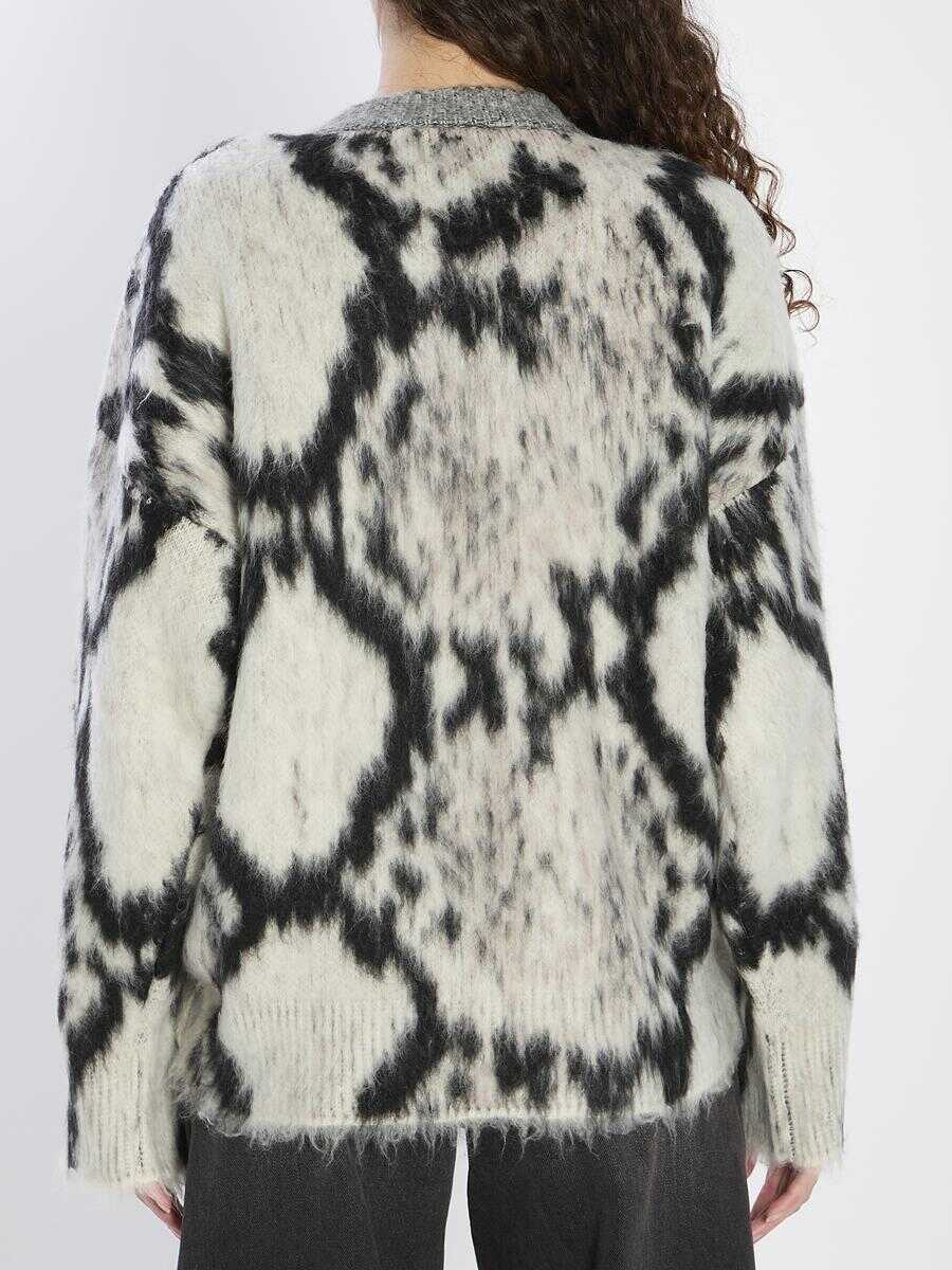 Pulovere THE ATTICO Python-Print Sweater WHITE Femei (BM 18707790) 4