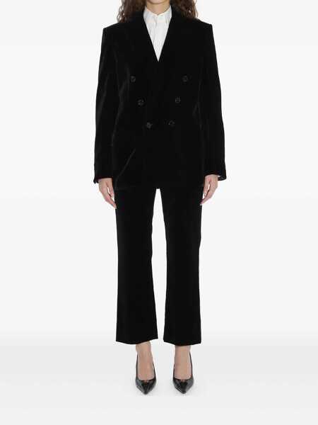 Geci Saint Laurent Cassandre Jacket In Velvet Black Femei (BM 18707799) 2