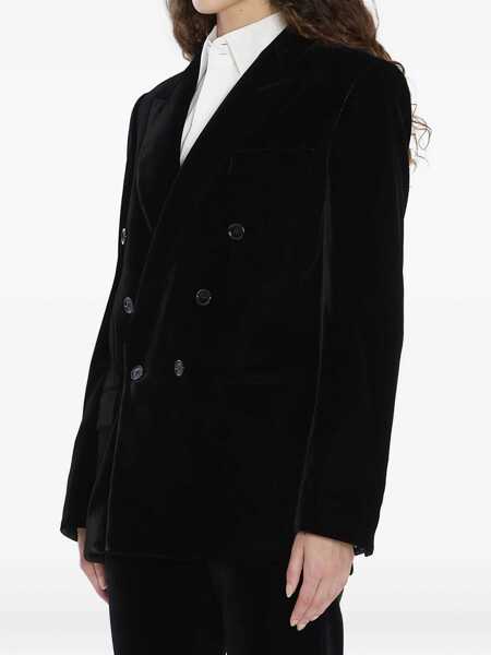 Geci Saint Laurent Cassandre Jacket In Velvet Black Femei (BM 18707799) 3