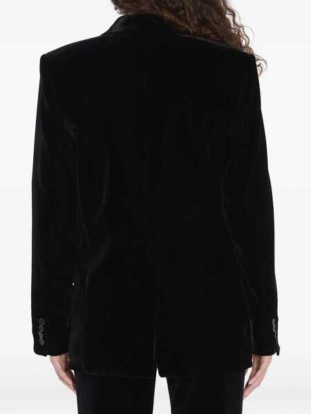 Geci Saint Laurent Cassandre Jacket In Velvet Black Femei (BM 18707799) 4