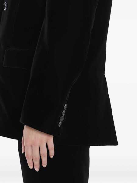Geci Saint Laurent Cassandre Jacket In Velvet Black Femei (BM 18707799) 5
