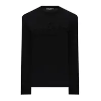 Pulovere Dolce & Gabbana Maglione In Lana Nera Con Logo Barbati