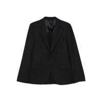 Costume Grey Single-Breasted Suit With Classic Revers In Flanel Man Barbati