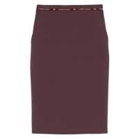 Fuste Bordeaux Skirt With Waistband Detail In Fabric Woman Femei